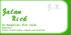 zalan mick business card