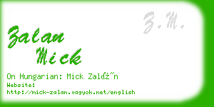 zalan mick business card